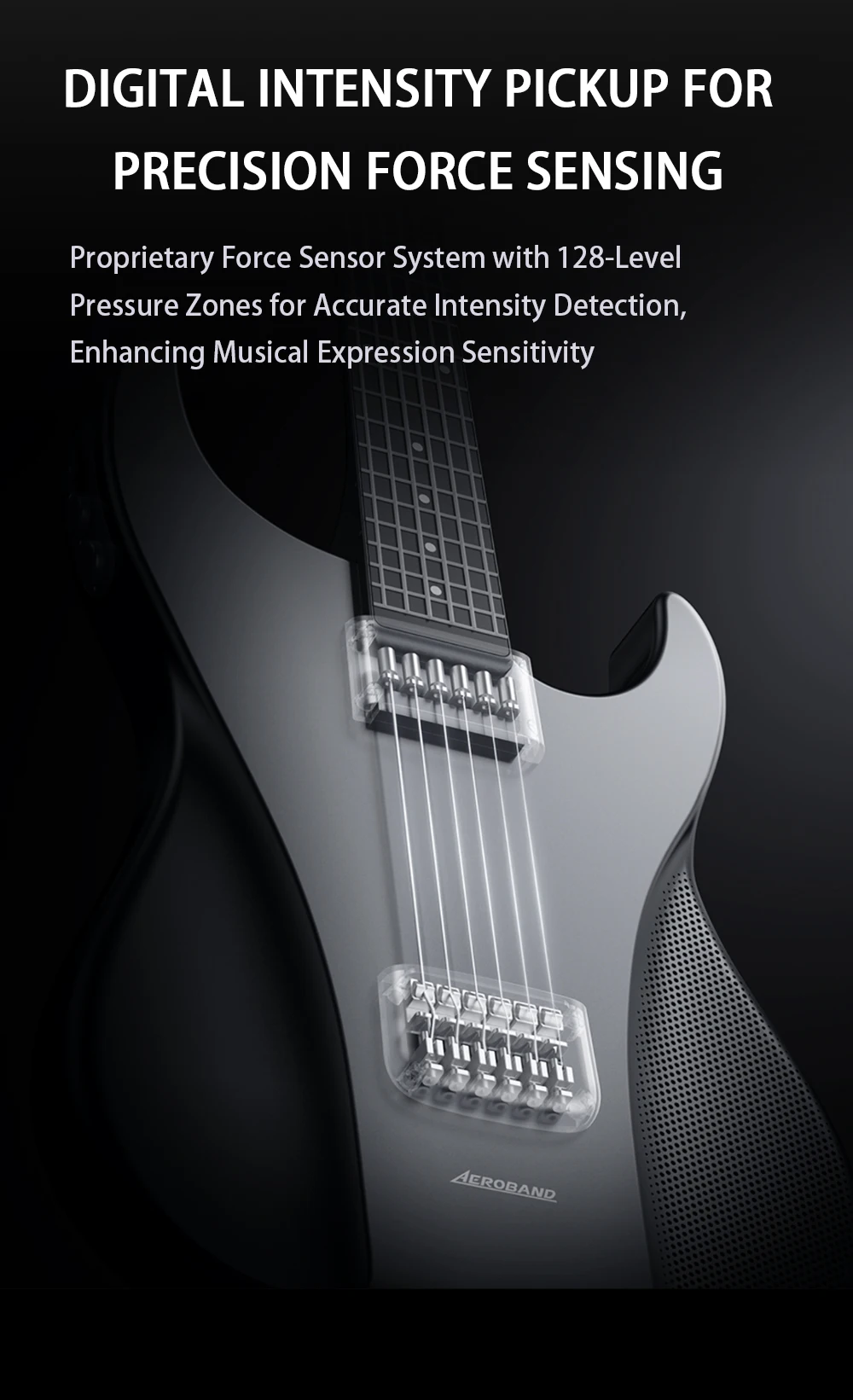 AeroBand Guitar Travel Electric Guitar Pain-Free Silicone String All-in-One 9 Sound Styles Acoustic Bass With Speaker Microphone