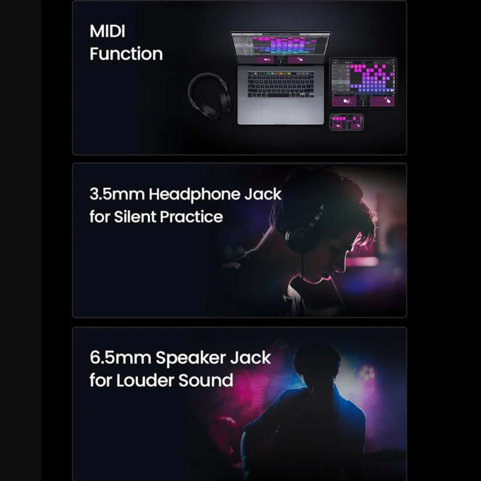 AeroBand Guitar Travel Electric Guitar Pain-Free Silicone String All-in-One 9 Sound Styles Acoustic Bass With Speaker Microphone - Image 5