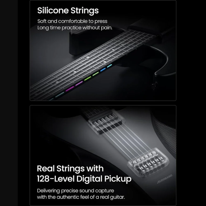 AeroBand Guitar Travel Electric Guitar Pain-Free Silicone String All-in-One 9 Sound Styles Acoustic Bass With Speaker Microphone - Image 3