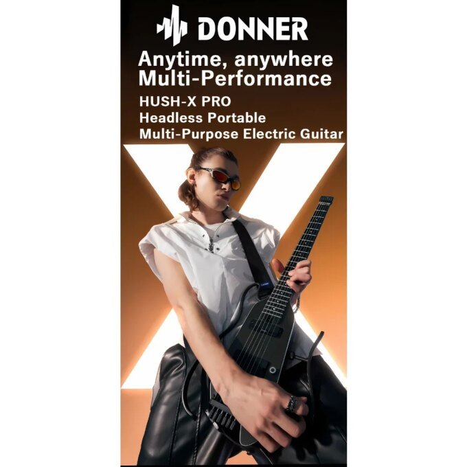 2025 New Donner HUSH-X PRO Intelligent Light Guitar Portable Mute with Effects Tone Guitar - Image 6