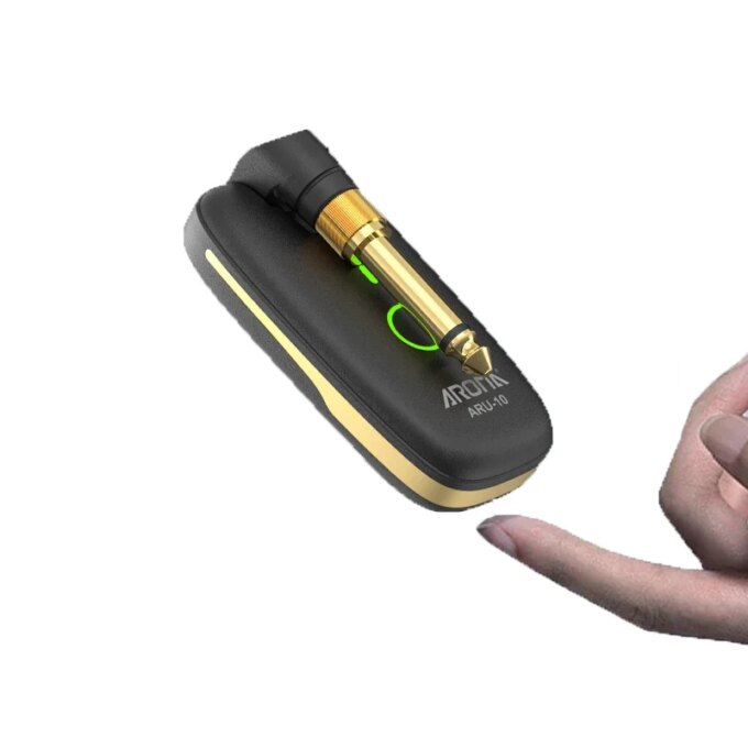 AROMA UHF Wireless Guitar System Guitar Transmitter Receiver For Electric Guitar Bass Wireless Transmitter Built-In Rechargeable - Image 2
