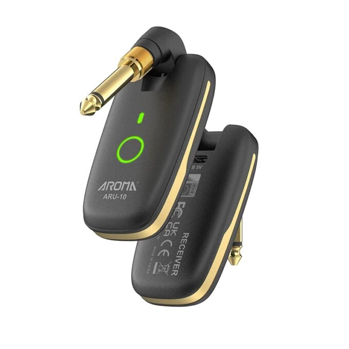 AROMA UHF Wireless Guitar System Guitar Transmitter Receiver For Electric Guitar Bass Wireless Transmitter Built-In Rechargeable - Image 3