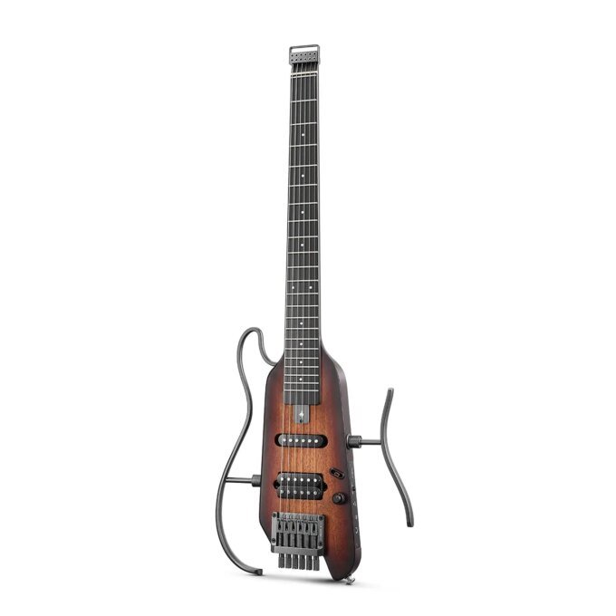 Donner HUSH-X Electric Guitar Kit - hush x Headless Guitar, Great for Travel and Practice, Mahogany Solid Body with Easy A