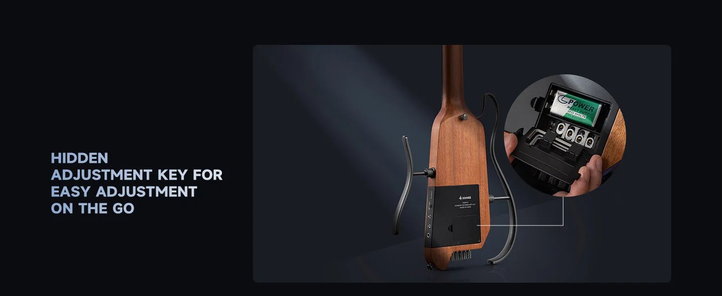 Donner HUSH-X Electric Guitar Kit - hush x Headless Guitar, Great for Travel and Practice, Mahogany Solid Body with Easy A