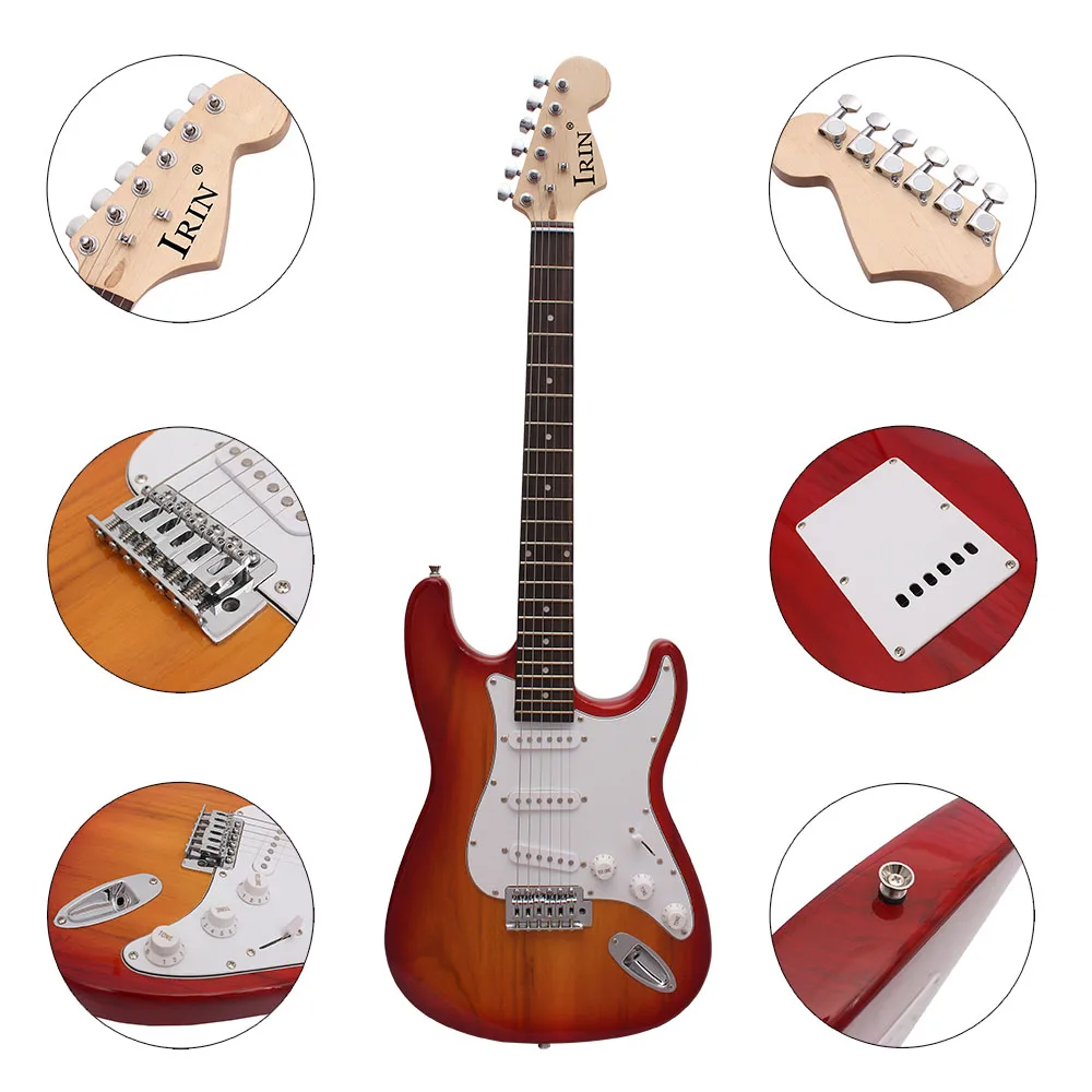 IRIN 6 String Electric Guitar 39 Inch 21 Frets Basswood Body Electric Guitar Guitarra With Bag Amp Capo Guitar Parts Accessories IRIN 6 String Electric Guitar 39 Inch 21 Frets Basswood Body Electric Guitar Guitarra With Bag Amp Capo Guitar Parts Accessories