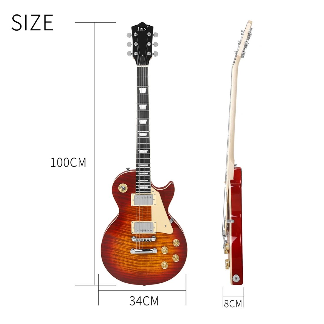 IRIN 6 Strings Tiger Patterned Red Electric Guitar 39 Inch Solid Full-size Electric Guitar Starter Kit Includes Amplifier Bag IRIN 6 Strings Tiger Patterned Red Electric Guitar 39 Inch Solid Full-size Electric Guitar Starter Kit Includes Amplifier Bag