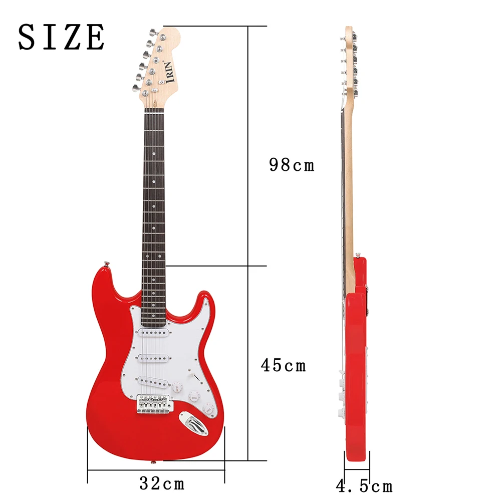 IRIN ST Electric Guitar 6 String 39 Inch 21 Frets Basswood Body Electric Guitar Guitarra With Speaker Guitar Parts & Accessories IRIN ST Electric Guitar 6 String 39 Inch 21 Frets Basswood Body Electric Guitar Guitarra With Speaker Guitar Parts & Accessories