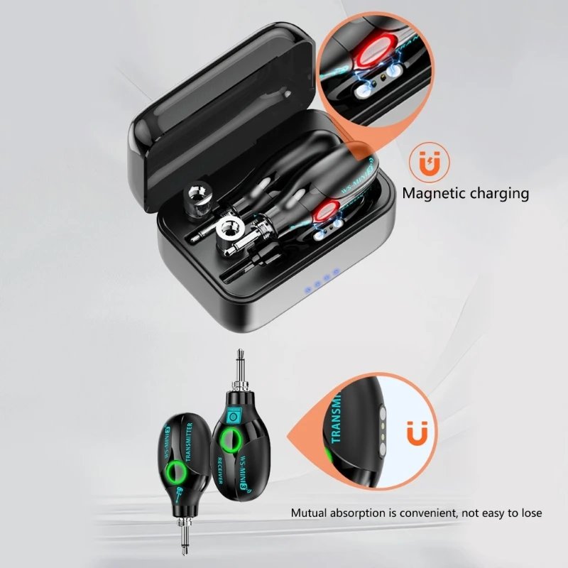 Wireless Guitar System Rechargeable Sound Wireless Transmitter Receiver for Guitar Violin Keyboard Electric Instrument 69HD