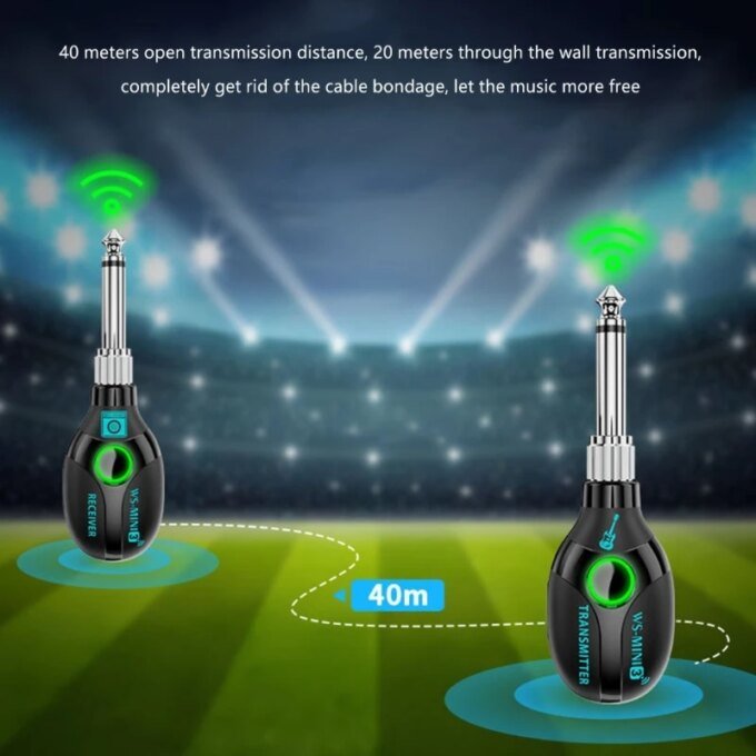 Wireless Guitar System Rechargeable Sound Wireless Transmitter Receiver for Guitar Violin Keyboard Electric Instrument 69HD - Image 2