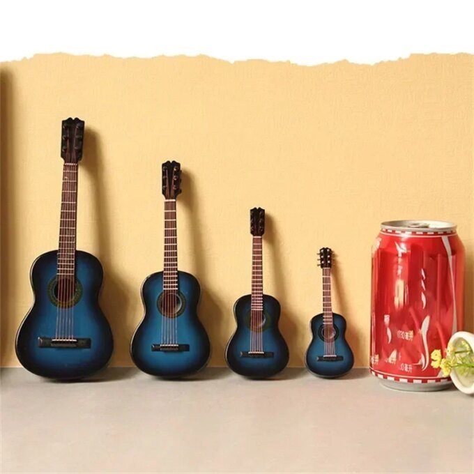 Mini Classical Guitar Model Wooden Miniature Musical Instrument Ornament Home Garage Kit Decoration Gift With Case Stand - Image 3