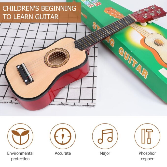 21 Inch Children's Guitar Electric Guitars Beginner Music Instrument Bamboo Acoustic Student Kids - Image 5