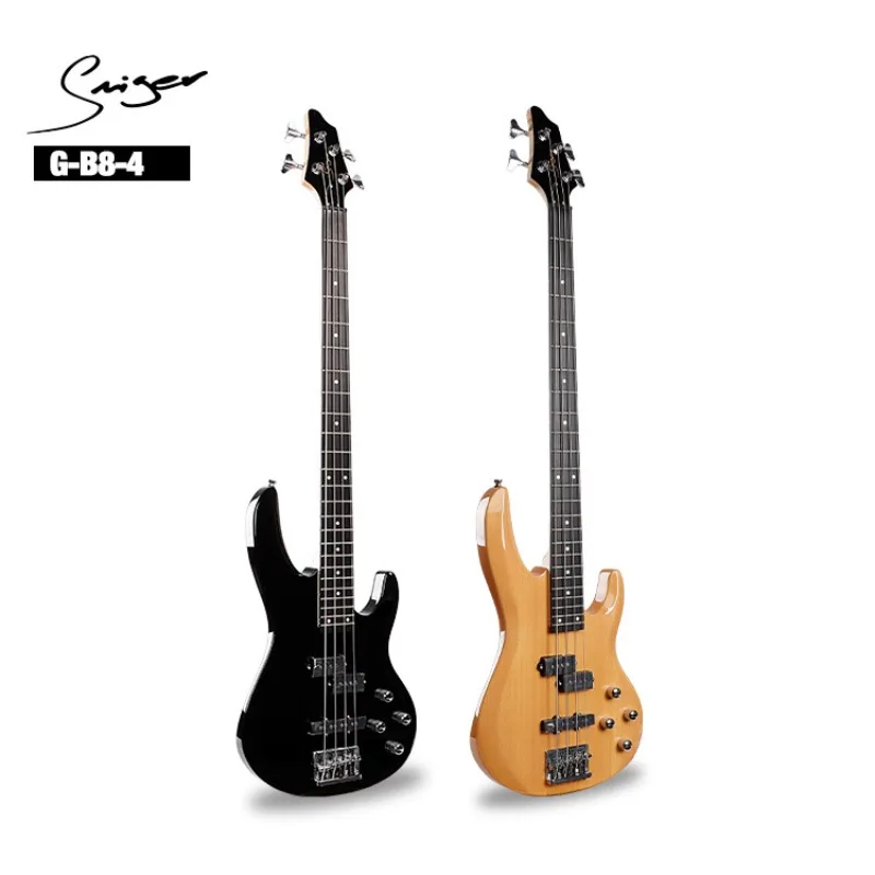 Electric Guitar Bass Four Strings White Wood Professional Performance Rock Musical String Instrument Rosewood Fingerboard Guitar