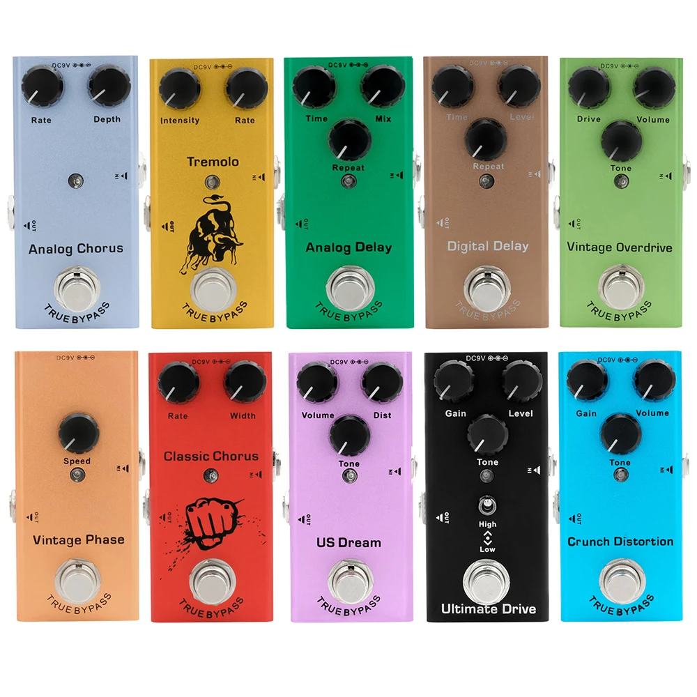 Electric Guitar Pedal Vintage Overdrive/Distortion Crunch/Distortion/US Dream/Classic Chorus/Vintage Phase/Digital Delay Electric Guitar Pedal Vintage Overdrive/Distortion Crunch/Distortion/US Dream/Classic Chorus/Vintage Phase/Digital Delay