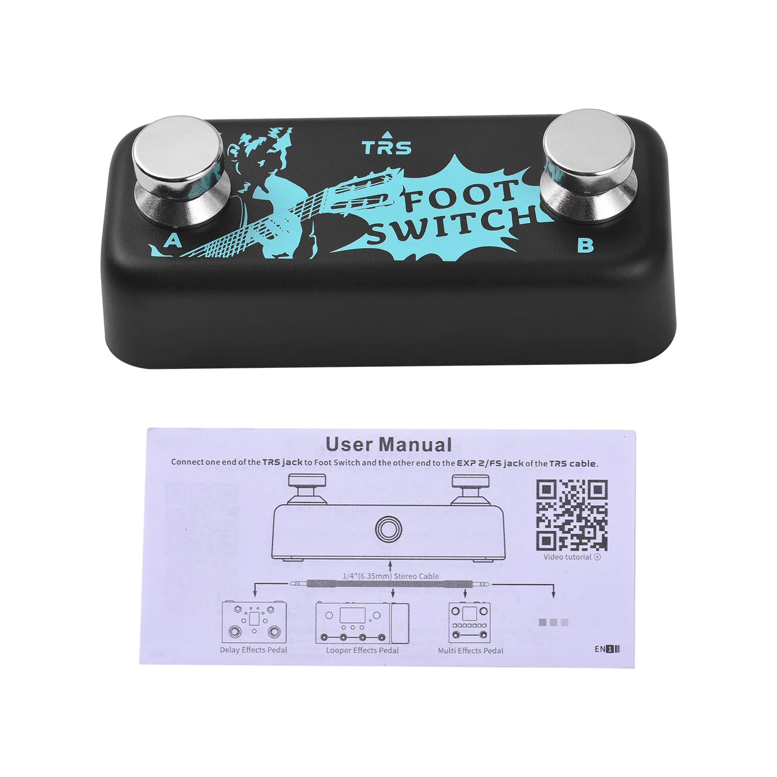 Effects Controller Pedals A B Channel Dual Footswitch 6.35mm Stereo Input Plug Play for Comprehensive Effect Controller