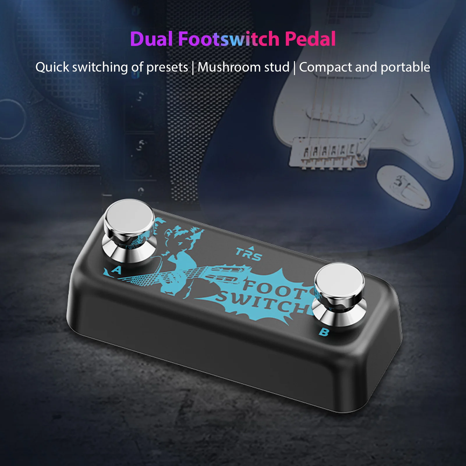 Effects Controller Pedals A B Channel Dual Footswitch 6.35mm Stereo Input Plug Play for Comprehensive Effect Controller