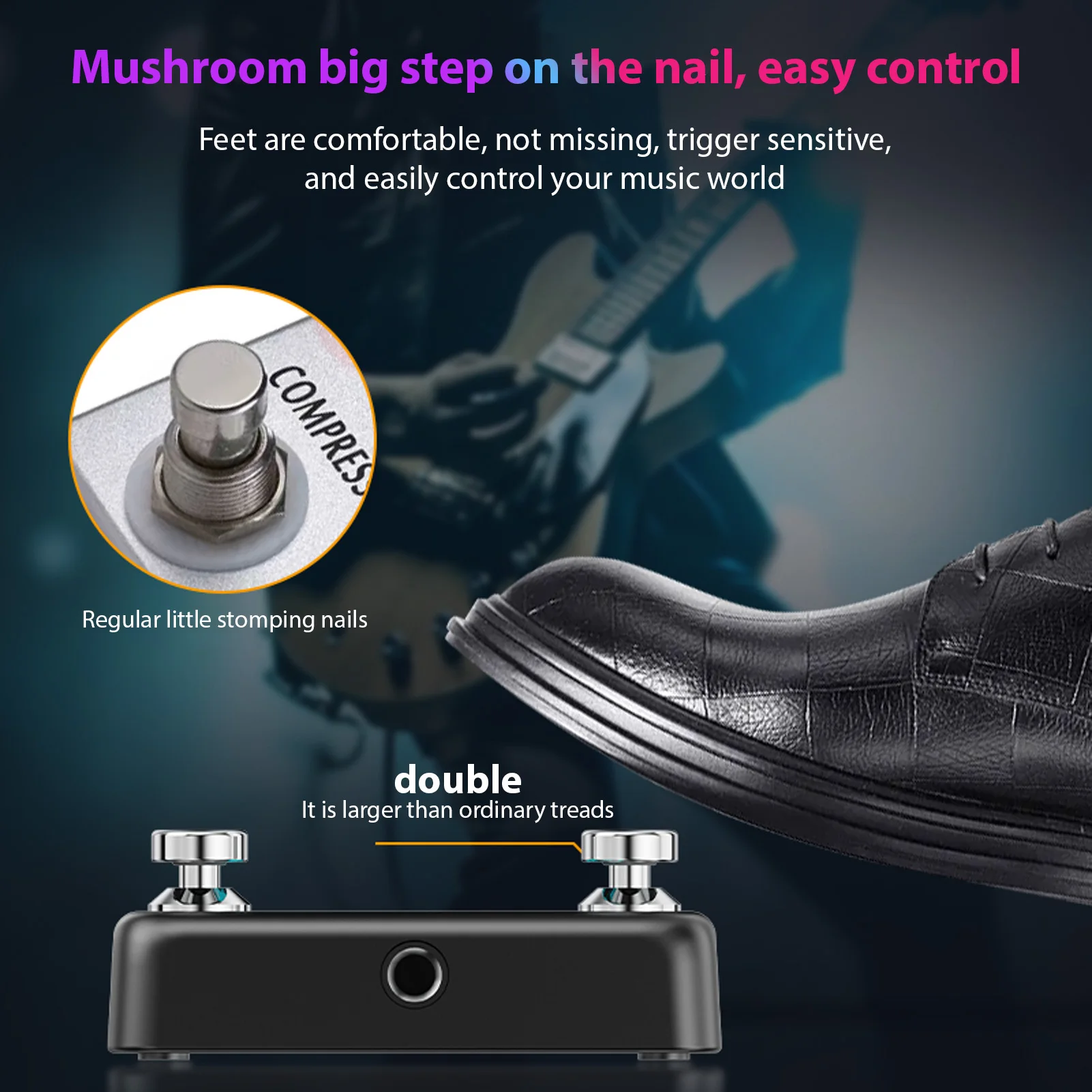 Effects Controller Pedals A B Channel Dual Footswitch 6.35mm Stereo Input Plug Play for Comprehensive Effect Controller