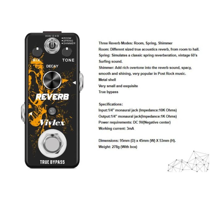VIVLEX-Guitar Pedals Super Effects, Pedal Tuner, Overdrive Delay, Reverb Distortion, Fuzz Noise Gate, Flanger Metal Zone, Blues - Image 6
