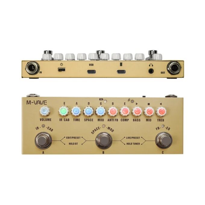 M-vave Cube BABY Multi Effects Pedal for Electric Guitar/Bass/Acoustic Guitar 8 IR Cabinets Simulation M-vave Rechargeable Pedal - Image 4