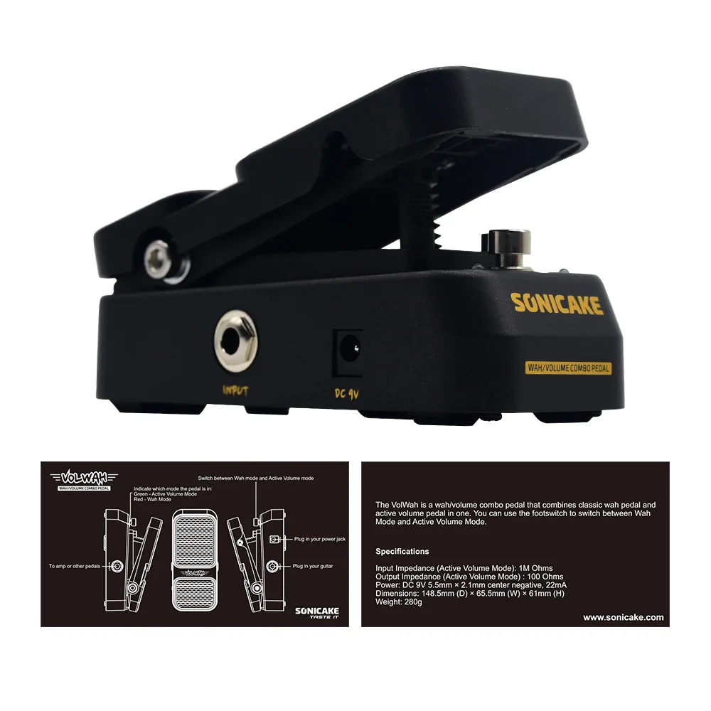 SONICAKE VolWah Active Volume Control & Wah Expression Pedal QEP-01 Guitar Parts Accessories