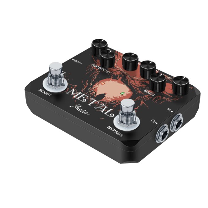 Rowin Heavy Metal Distortion Guitar Effect Pedal with 80s or 90s Metal Sounds Crazy Metal Sounds and Earphone Useable Output - Image 6