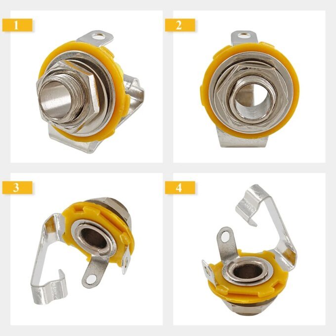 Miwayer 10PCS 1/4"Mono Input Jack Socket 6.35mm Protective Dual-Channel Metal Socket Stereo Jack for Electric Guitar Bass - Image 3