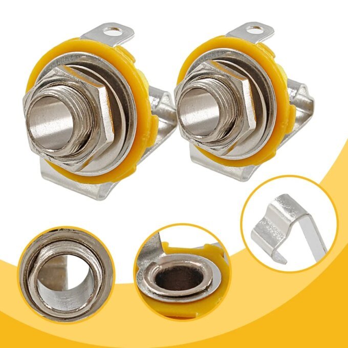Miwayer 10PCS 1/4"Mono Input Jack Socket 6.35mm Protective Dual-Channel Metal Socket Stereo Jack for Electric Guitar Bass - Image 2