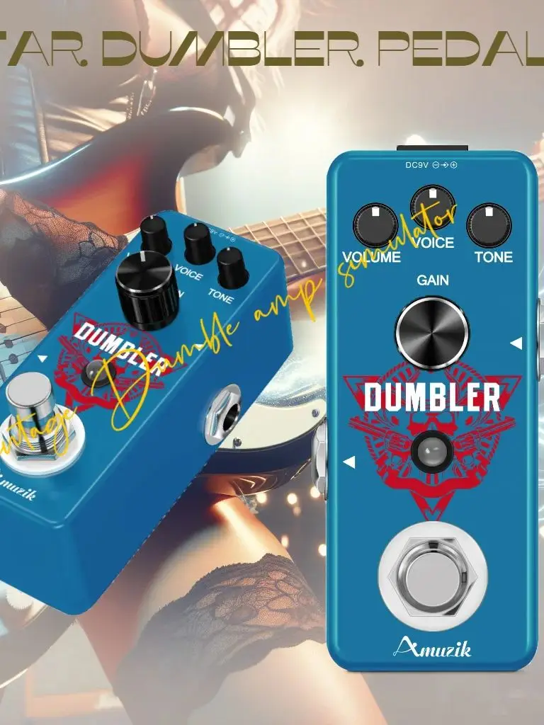 Amuzik Guitar Pedals Effects Phaser Overdrive Distortion Delay Octpus COMPRESSOR Blues EQ Equalizer Chorus Fuzz Noise Gate