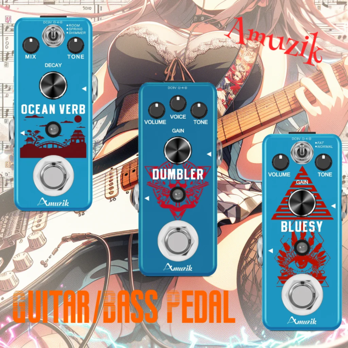 Amuzik Guitar Pedals Effects Phaser Overdrive Distortion Delay Octpus COMPRESSOR Blues EQ Equalizer Chorus Fuzz Noise Gate - Image 4