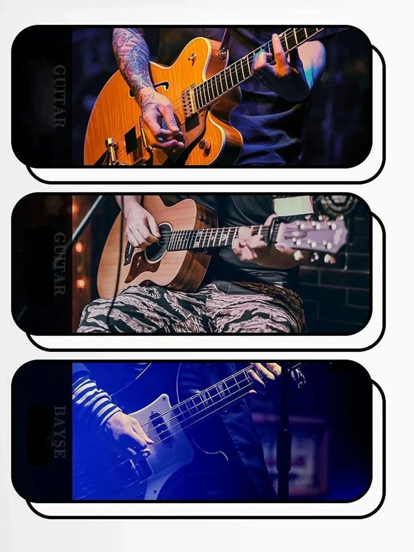10pcs Guitar Strap for Electric Bass and Acoustic Guitars Include 5 Guitar Picks and 1 Hold and 2 Washers, Gift for Guitarists