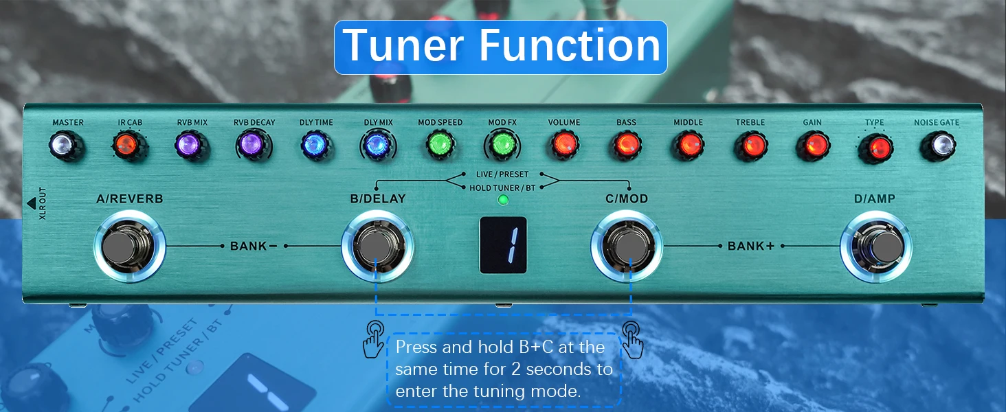 M vave Tank G Pure Digital Multi Effects Guitar Pedal Effector Reverb Delay MOD AMP Built in Rechargeable Lithium Battery