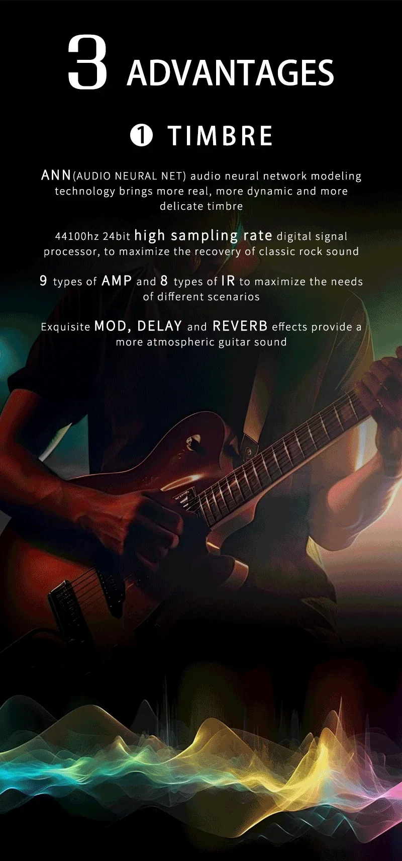 M vave Tank G Pure Digital Multi Effects Guitar Pedal Effector Reverb Delay MOD AMP Built in Rechargeable Lithium Battery