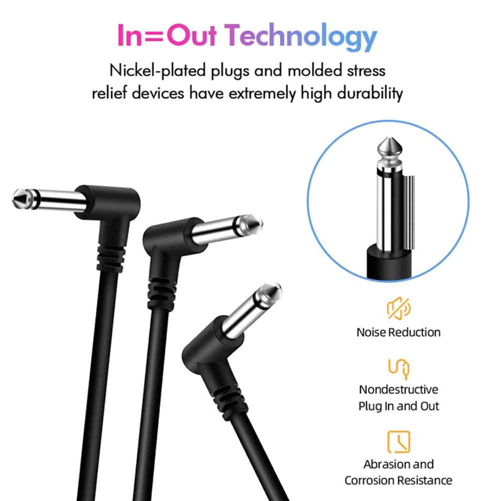 15cm 6.35mm Guitar Effects Pedal Cable Connector 1/4in Plug Wire Right Angle 15cm 6.35mm Guitar Effects Pedal Cable Connector 1/4in Plug Wire Right Angle