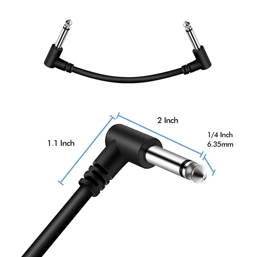 15cm 6.35mm Guitar Effects Pedal Cable Connector 1/4in Plug Wire Right Angle 15cm 6.35mm Guitar Effects Pedal Cable Connector 1/4in Plug Wire Right Angle
