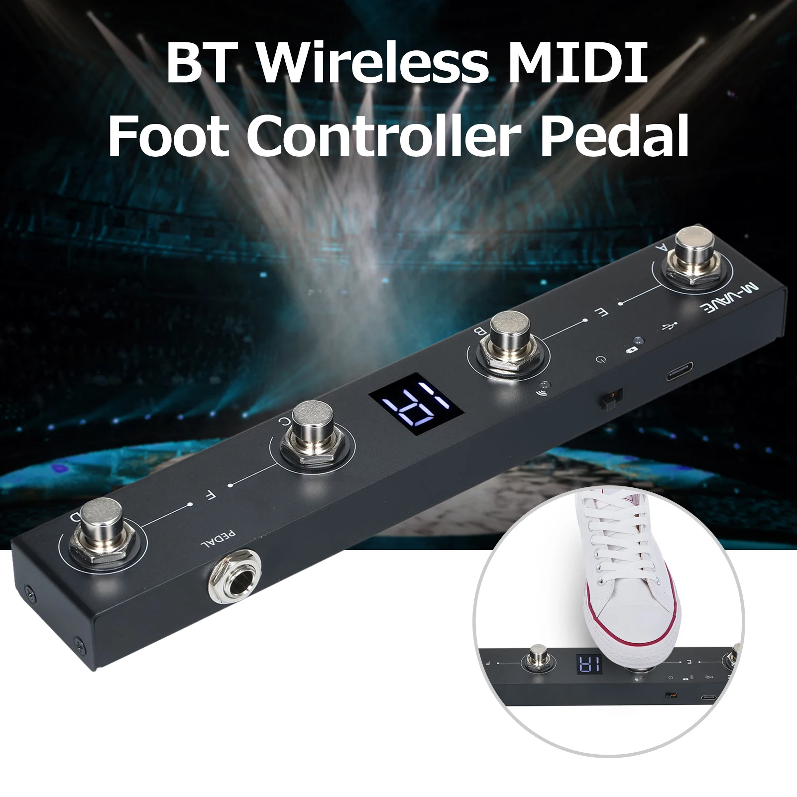 M-VAVE Chocolate BT Wireless MIDI Controller Rechargeable 4 Buttons Portable MIDI Foot Controller Pedal APP Control 2024