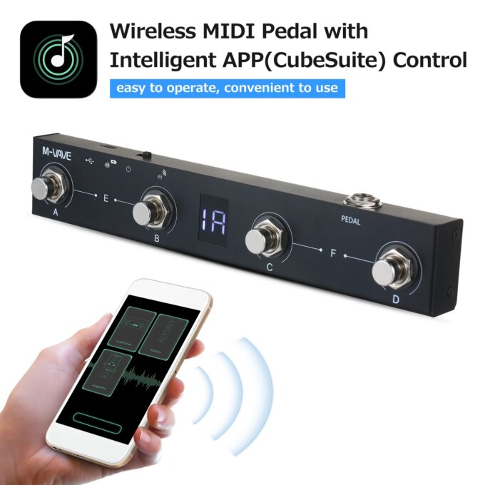 M-VAVE Chocolate BT Wireless MIDI Controller Rechargeable 4 Buttons Portable MIDI Foot Controller Pedal APP Control 2024 - Image 2