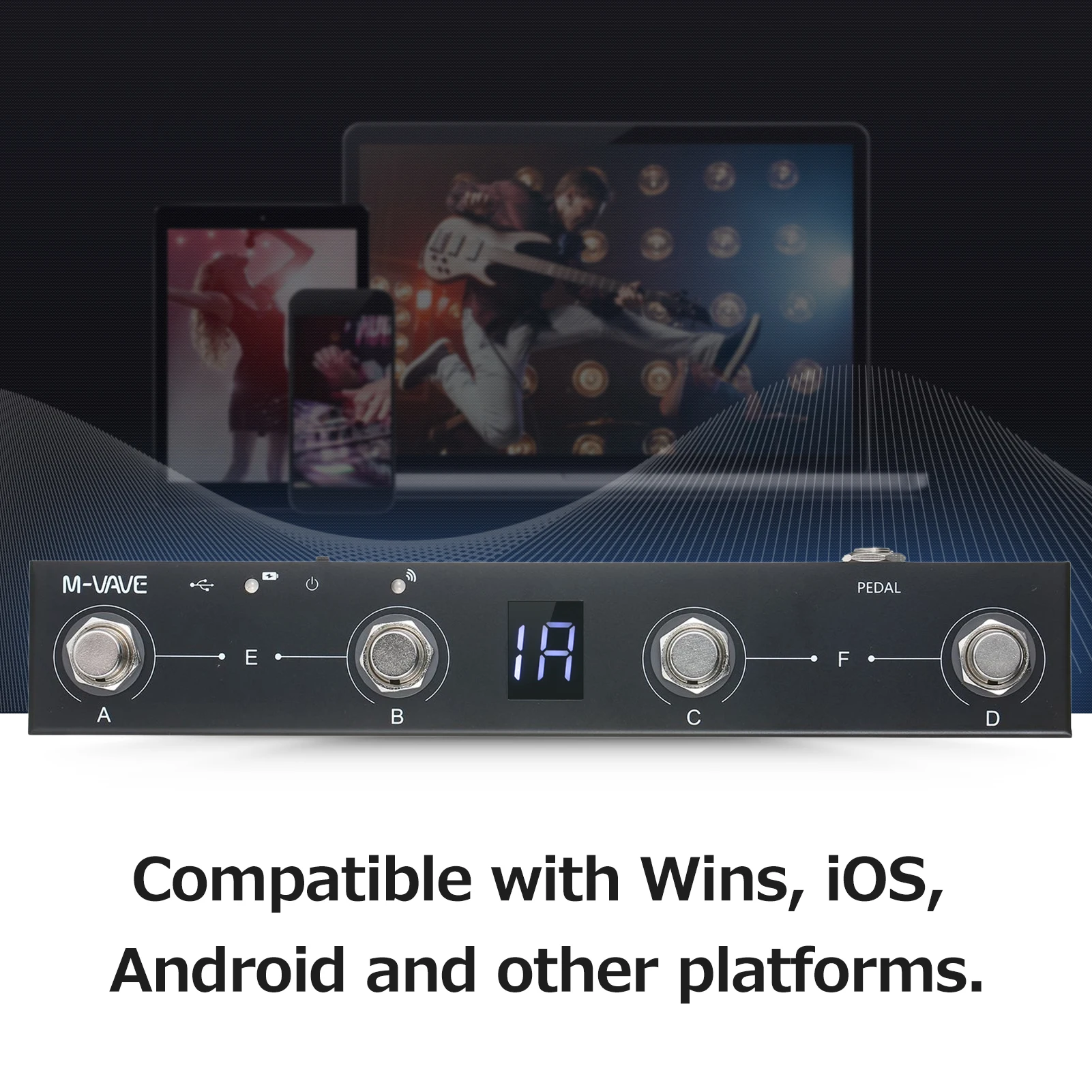 M-VAVE Chocolate BT Wireless MIDI Controller Rechargeable 4 Buttons Portable MIDI Foot Controller Pedal APP Control 2024