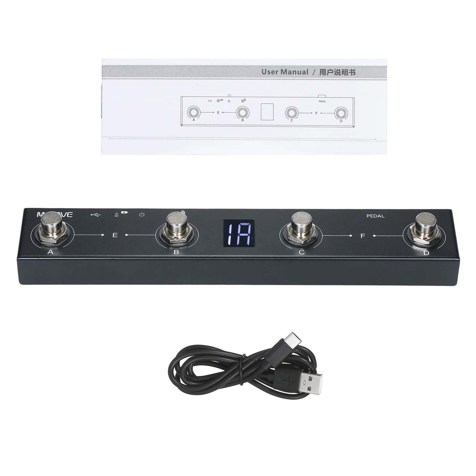 M-VAVE Chocolate BT Wireless MIDI Controller Rechargeable 4 Buttons Portable MIDI Foot Controller Pedal APP Control 2024