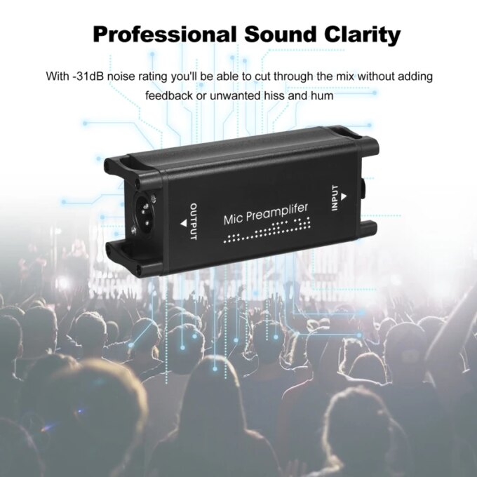 Mic Activator Ultra-Clean Gain Microphone Preamplifier Audio Booster for Studio orHome Recording Livestream Broadcast - Image 5