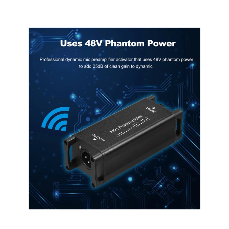 Mic Activator Ultra-Clean Gain Microphone Preamplifier Audio Booster for Studio orHome Recording Livestream Broadcast