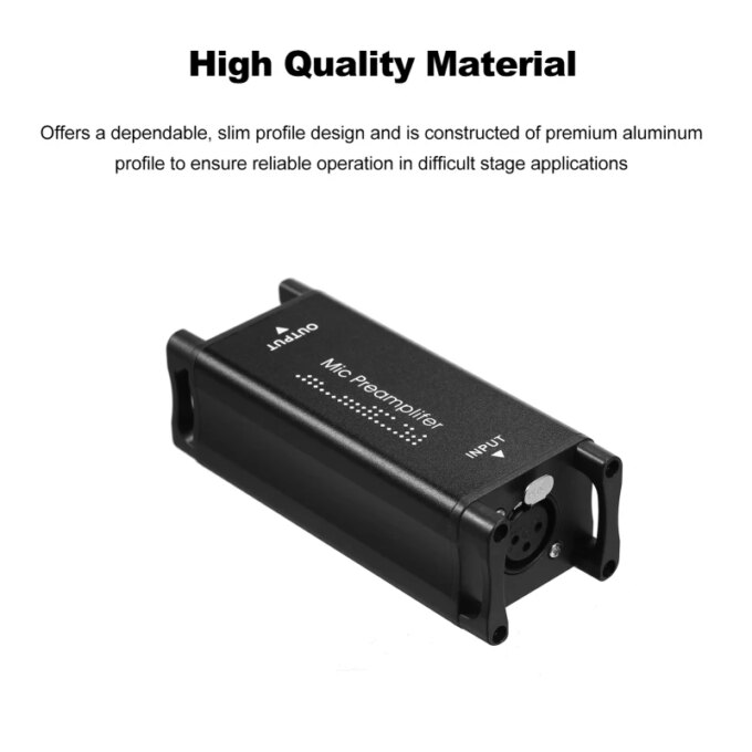 Mic Activator Ultra-Clean Gain Microphone Preamplifier Audio Booster for Studio orHome Recording Livestream Broadcast - Image 4