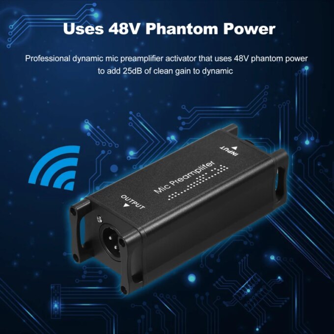 Mic Activator Ultra-Clean Gain Microphone Preamplifier Audio Booster for Studio orHome Recording Livestream Broadcast - Image 2