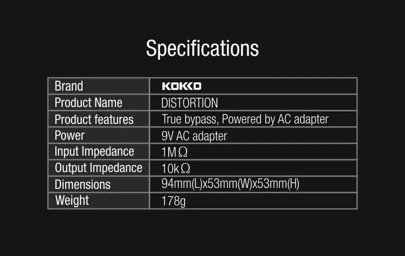 Kokko FDS-2 Distortion Electric Guitar Effects Pedal Two-Stage Distortion Connection Effect True Bypass Pedal Guitar Accessories