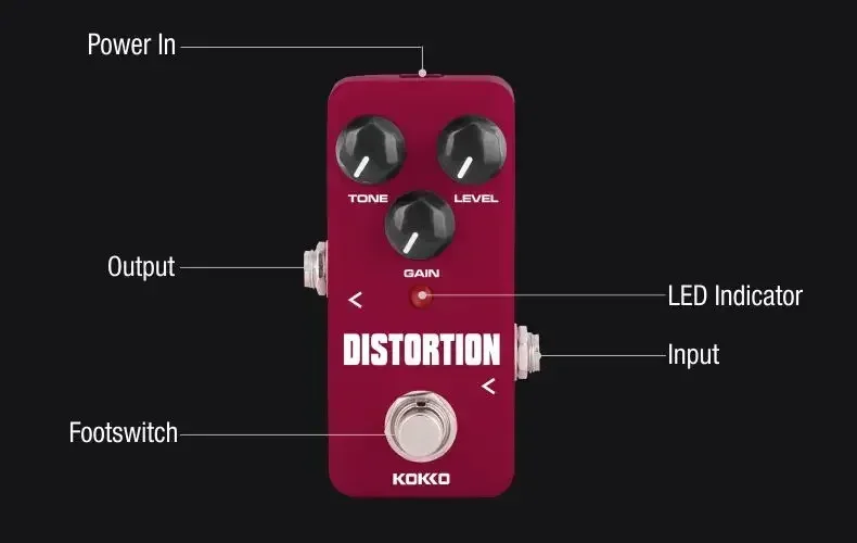 Kokko FDS-2 Distortion Electric Guitar Effects Pedal Two-Stage Distortion Connection Effect True Bypass Pedal Guitar Accessories