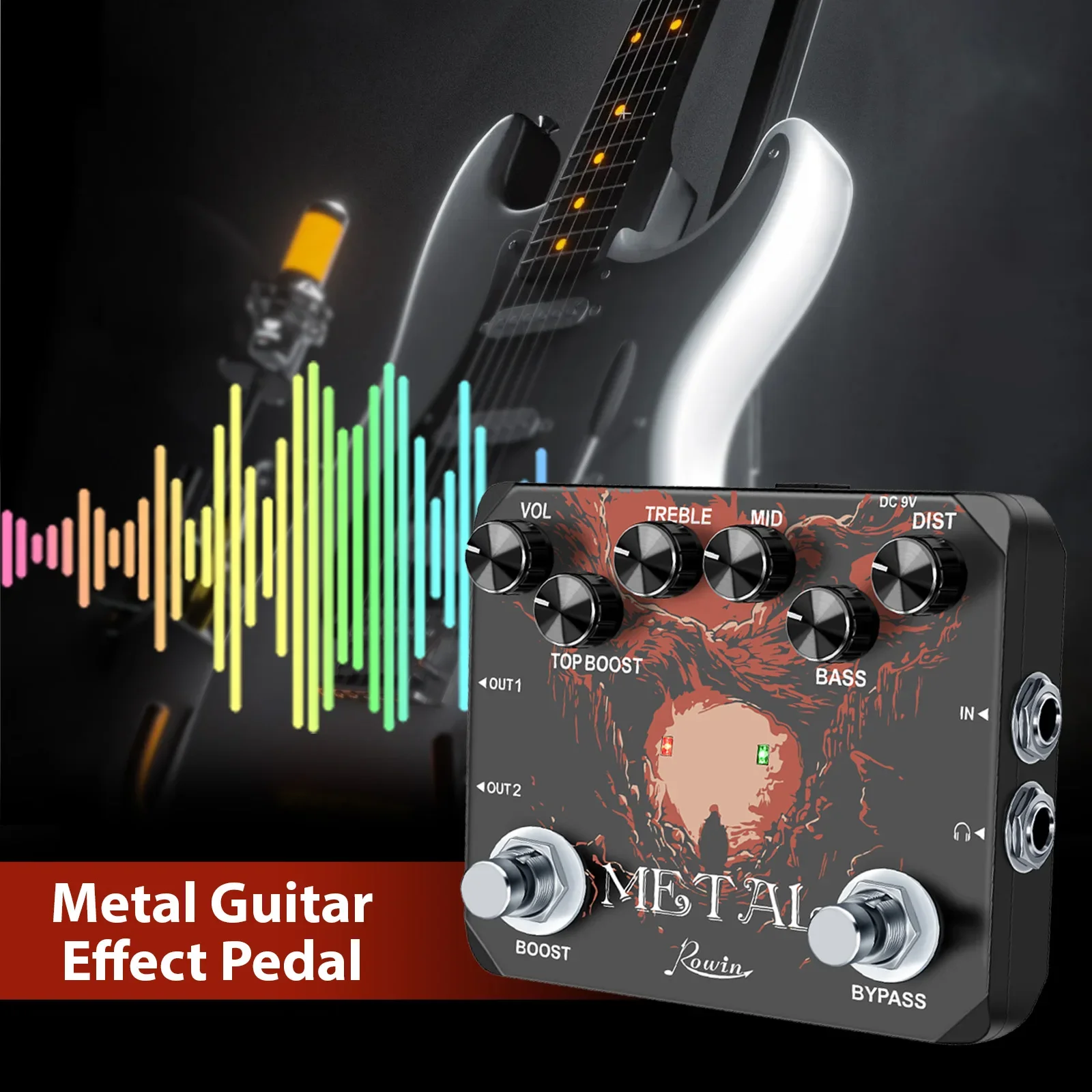 General Guitar Effect Pedals 5 Way Power Daisy Chain Cables Fit For 9V DC Pedal Power Adapter Guitar Effector Accessories