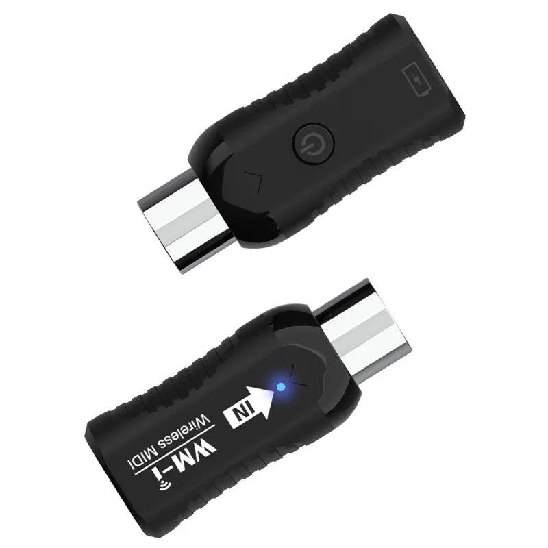 Wireless MIDI Adapter Rechargeable Audio Transmitter Receiver 2.4GHz Ultra-Low Latency Built-in Silent Portable MIDI Connector