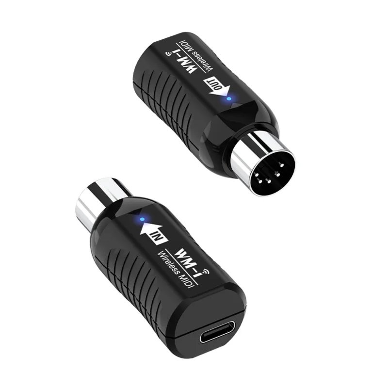 Wireless MIDI Adapter Rechargeable Audio Transmitter Receiver 2.4GHz Ultra-Low Latency Built-in Silent Portable MIDI Connector
