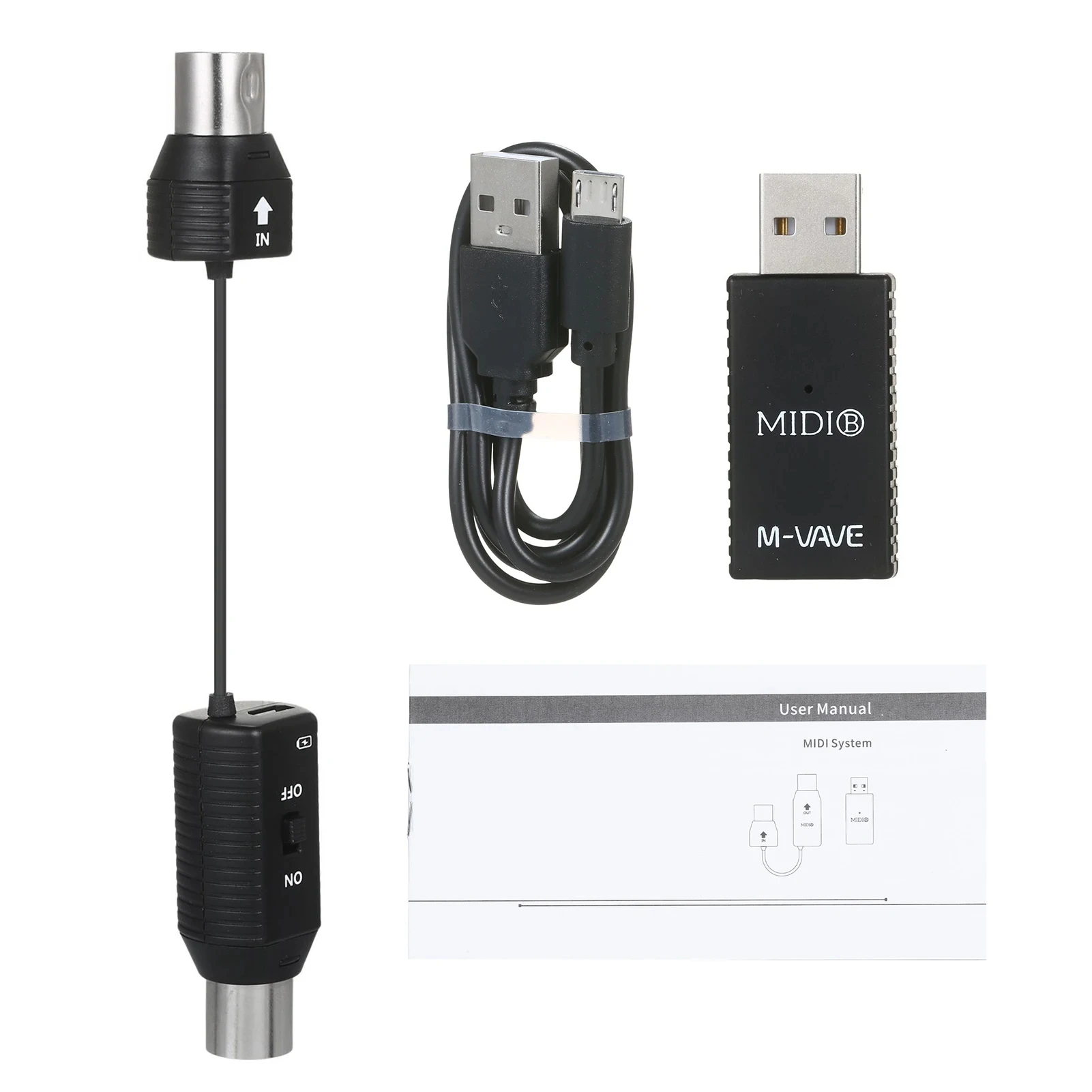 M-VAVE MS1 Mini Wireless Transmission System MIDI System MIDI Wireless Adapter Plu Play Support for Devices with MIDI Interface