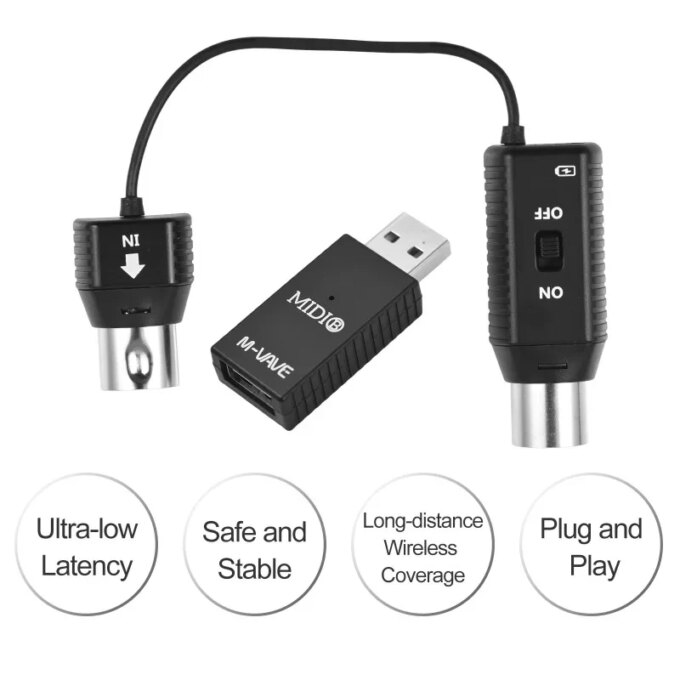 M-VAVE MS1 Mini Wireless Transmission System MIDI System MIDI Wireless Adapter Plu Play Support for Devices with MIDI Interface - Image 5