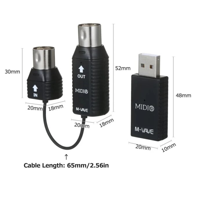 M-VAVE MS1 Mini Wireless Transmission System MIDI System MIDI Wireless Adapter Plu Play Support for Devices with MIDI Interface - Image 6