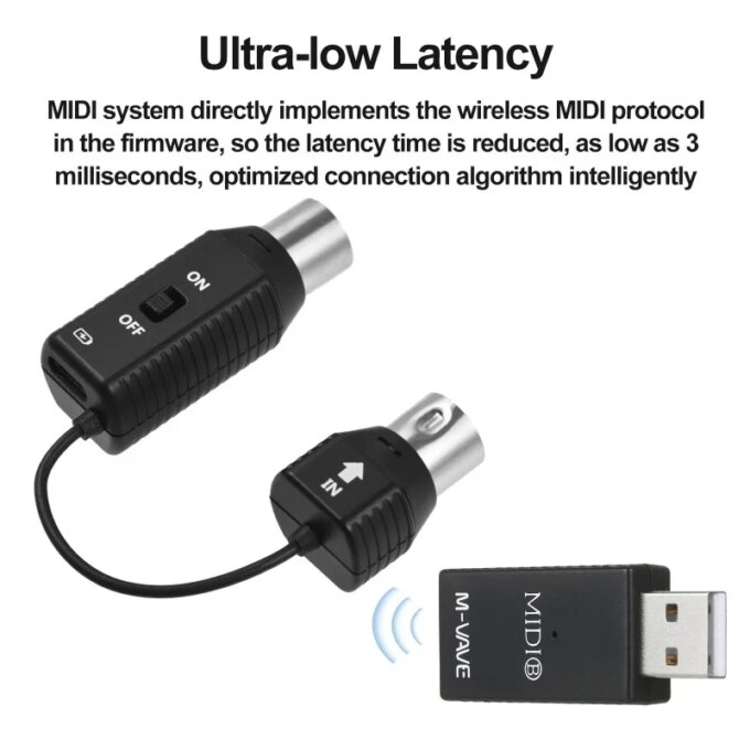 M-VAVE MS1 Mini Wireless Transmission System MIDI System MIDI Wireless Adapter Plu Play Support for Devices with MIDI Interface - Image 2